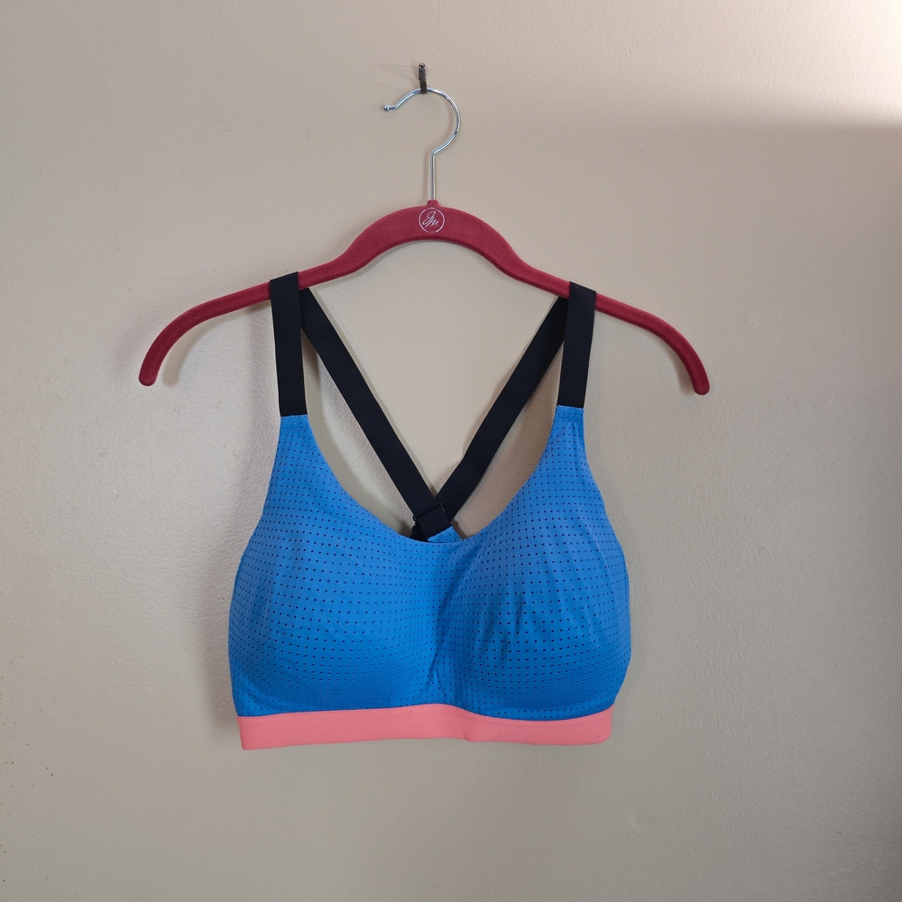 Blue and Black Sports Bra
